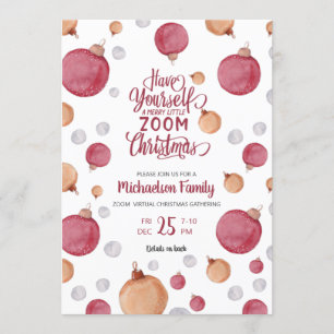 Invitation Ornements d'aquarelle de Noël virtuels modernes