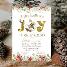 Ornements de Noël d'hiver d'or Joy Baby shower