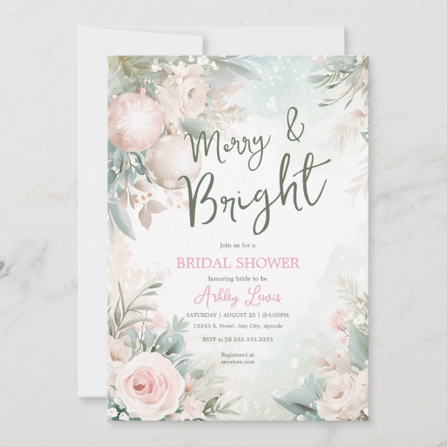 Invitation Ornements de Noël, Snowflake nage douche (Devant)