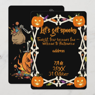 Invitation Os squelettes et les ossements effrayants pour Hal