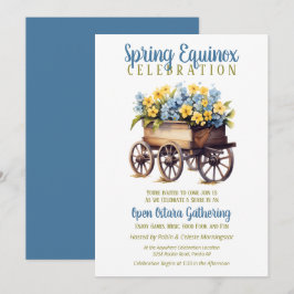 Invitation Ostara Équinoxe de Printemps Chariot de Fleurs Vin