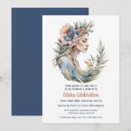 Invitation Ostara Équinoxe de Printemps Fleur Déesse Sabbat