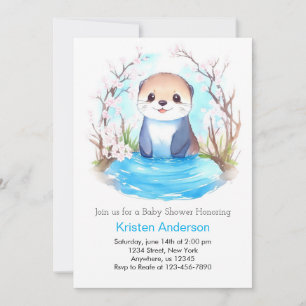 Invitation Otter Dreamscape Whimsical Magic Baby shower garço