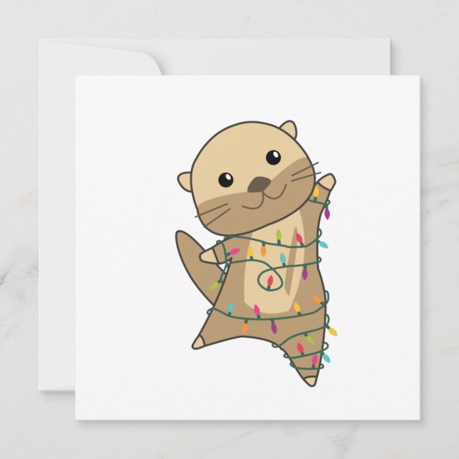 Invitation Otter Noël Neige Animaux d'hiver Otter (Devant)