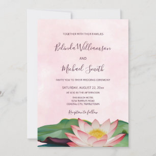 Invitation OU code Lotus Flower Mariage