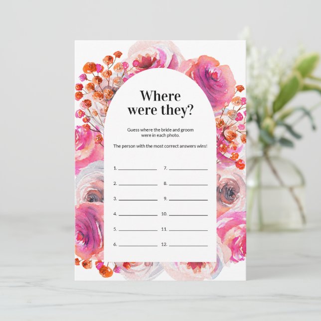 Invitation Où Étaient-Ils Jeu De Douche Bright Floral Card (Debout devant)