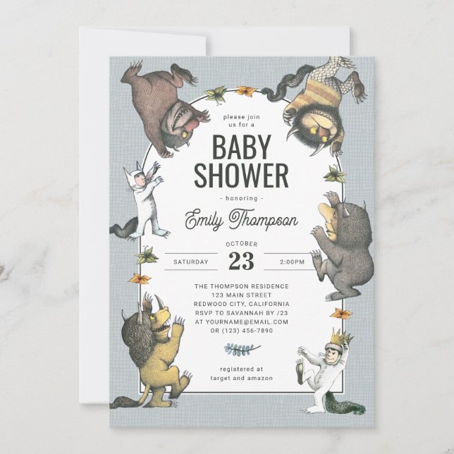 Invitation Où les choses sauvages sont le Baby shower de cara (Devant)