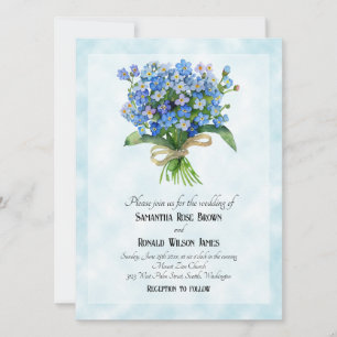 Invitation Oublie-moi pas bouquet sur le mariage arrière - pl