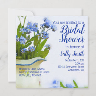 Invitation Oubliez-moi pas la Fête des mariées d'aquarelle fl