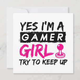 Invitation Oui je suis une Gamer Girl Fille de jeu vidéo