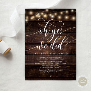 Invitation Oui, On L'A Fait, Réception De Mariage De Script M