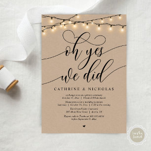 Invitation Oui, On L'A Fait, Réception De Mariage De Script M