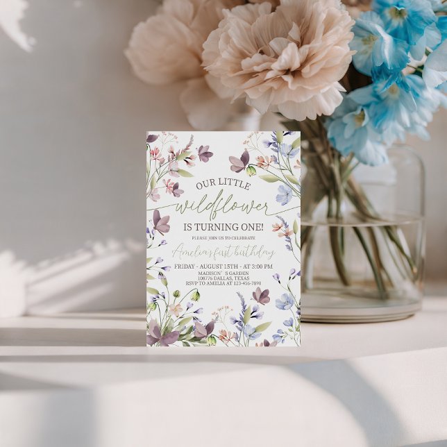 Invitation Our Little Wildflower 1st Birthday Invite (Créateur téléchargé)