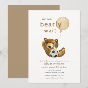 Invitation Ours à peine attendre Fête prénatale Ballon Bébé é