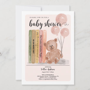 Invitation Ours avec des livres attend à peine la fille Baby