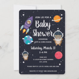 Invitation Ours dans le Baby shower spatial Galaxie