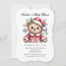 Ours de Noël mignon et Baby Shower flocons de neig