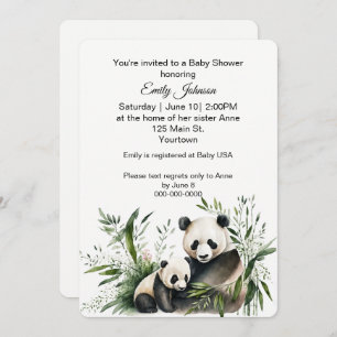 Invitation Ours De Panda Avec Bébé Cub