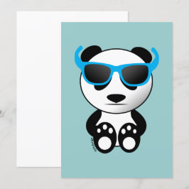 Invitation Ours de panda mignon cool avec lunettes de soleil