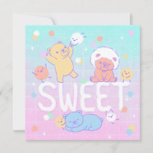 Invitation Ours doux avec monstres en luffy