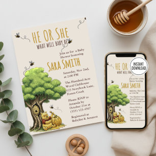 Invitation Ours du livre de contes classique "Que fera bébé a