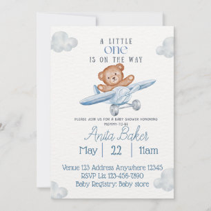 Invitation Ours en Avion Bébé en Route Baby Shower