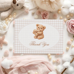 Invitation Ours en gingembre marron papier pour Baby Shower N