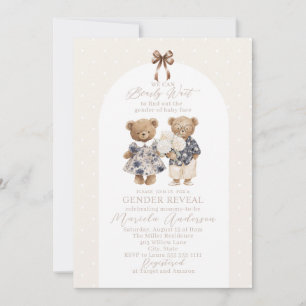 Invitation Ours en peluche aquarelle élégant noeud papillon b