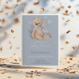 Invitation ours en peluche bohème bébé