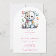 Ours en peluche brodé fille en patchwork pour bébé