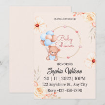 Ours en peluche Brown bleu avec Baby shower à ball