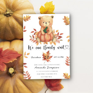 Invitation Ours en peluche citrouille bébé automne