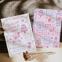 Ours en peluche Coquette Fantaisiste Rose Dessiné 