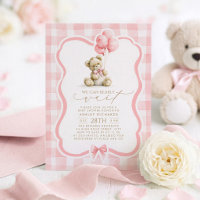 Ours en peluche Élégant Pastel Rose Gingham Baby S