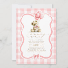 Ours en peluche Élégant Pastel Rose Gingham Baby S