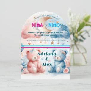 Invitation Ours en peluche et étoiles Genre Révéler sur mesur