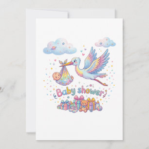 Invitation Ours en peluche et oiseau Art de fête prénatale