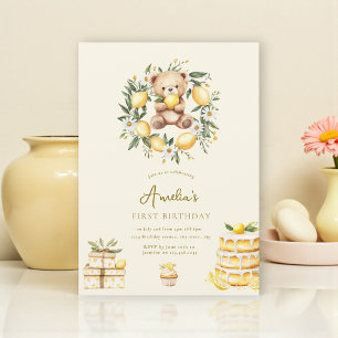 Invitation Ours en peluche fantaisiste Lemon pour le premier