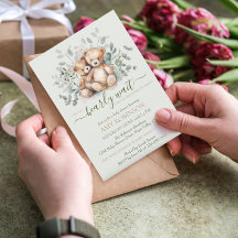 Ours en peluche jumeaux pour une baby shower bohèm