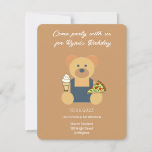 Invitation Ours en peluche mignon - Anniversaire