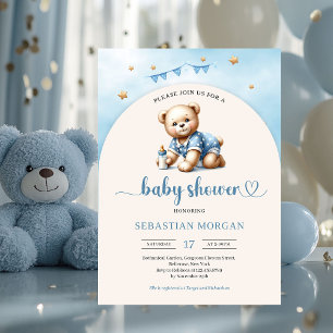 Invitation Ours en peluche mignon avec bébé bouteille d'arcea