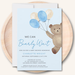 Invitation Ours en peluche Nous pouvons à peine attendre Fête