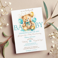 Ours en peluche patienter aqua bleu brun baby show