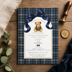 Invitation Ours en peluche Polo à carreaux Little Gentleman B