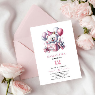 Invitation Ours en peluche pour l'anniversaire d'une fille ad