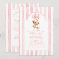 Ours en peluche rayures roses bébé tout en un