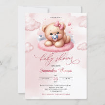 Ours en peluche rose Aquarelle mignon avec pacifie