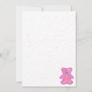 Invitation Ours en peluche rose mignon personnalisé