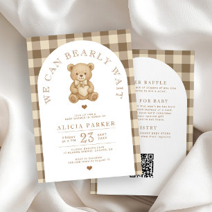 Invitation Ours en peluche tout-en-un pour une baby shower ne
