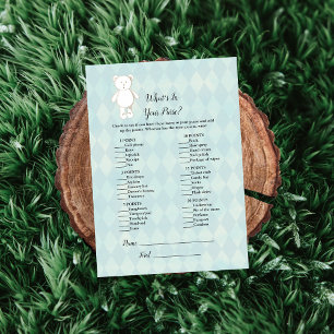 Invitation Ours En Teddy Blanc Dans Votre Jeu De Baby shower 